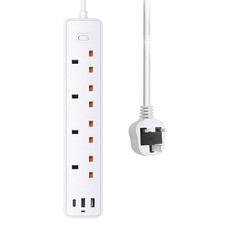 4 Way Gang +3 USB 3.77ft Cable