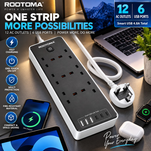 Way extension lead - 12, usb