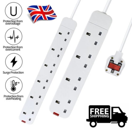 White extension lead - white,