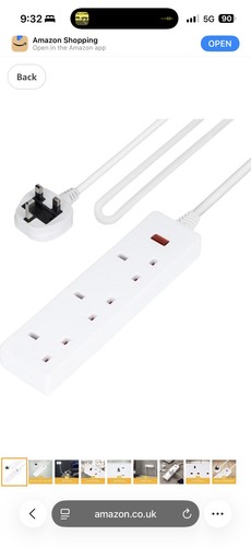 Power extension lead 3m - uk,