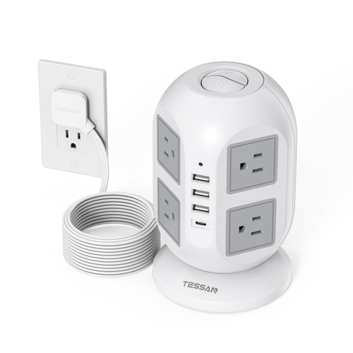 Tessan tower power strip - power, 10